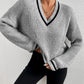Casual Long Sleeve Striped Pullover Sweater