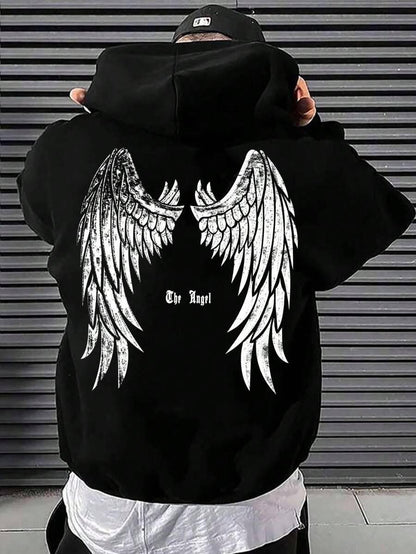 Angel Wings Printed Hooded