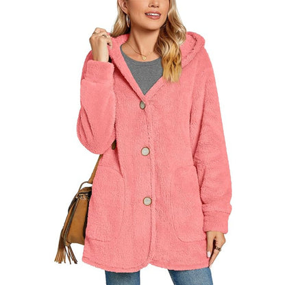 Hooded Button Casual Coat