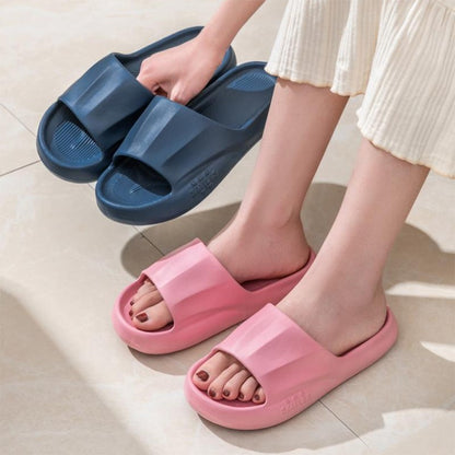 Striped Peep-toe Home Slippers