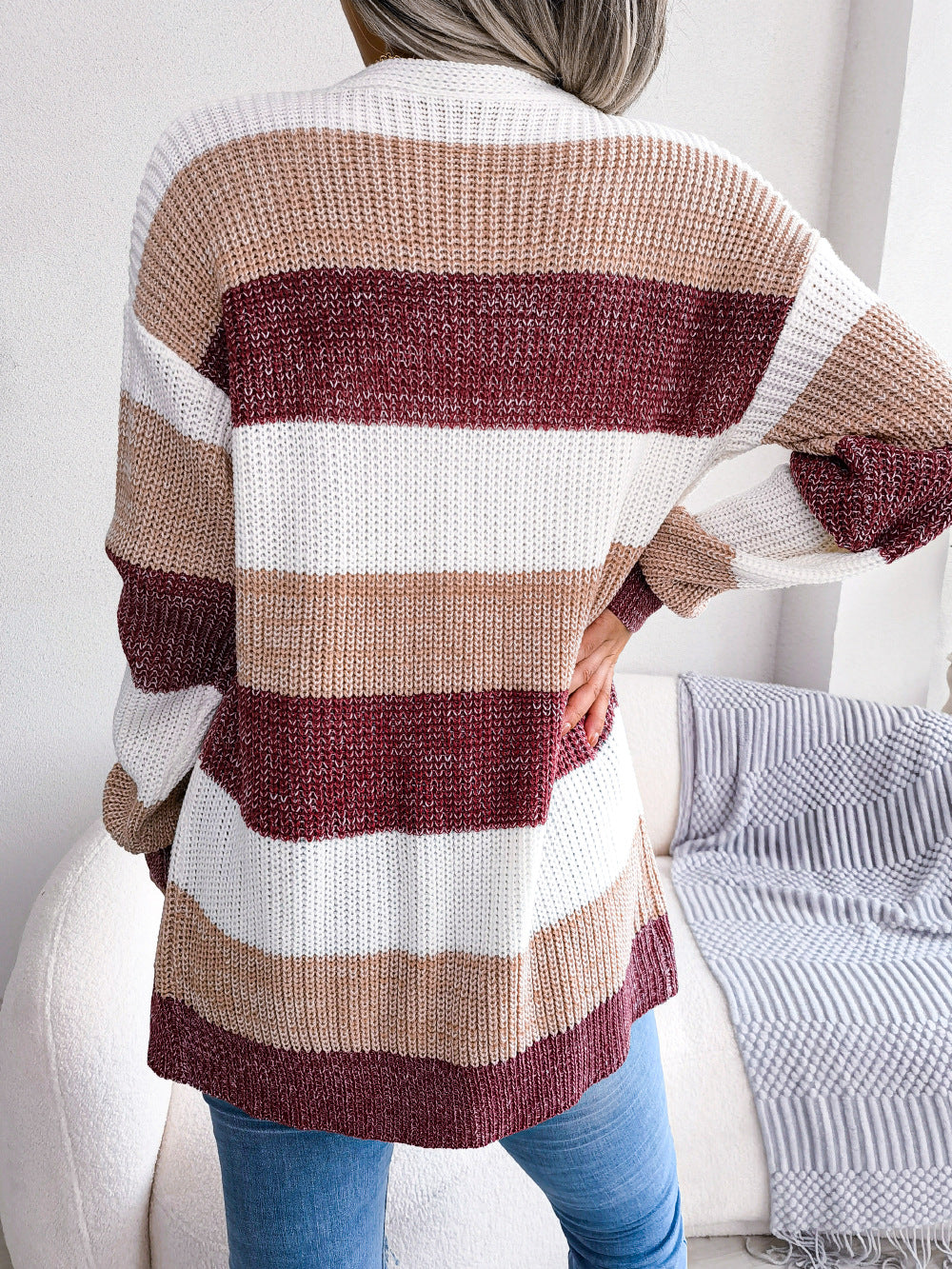 Casual Lantern Sleeves Cardigan