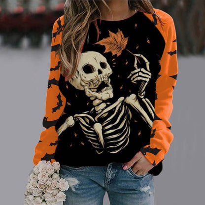 Halloween Cartoon Print Sweatshirt