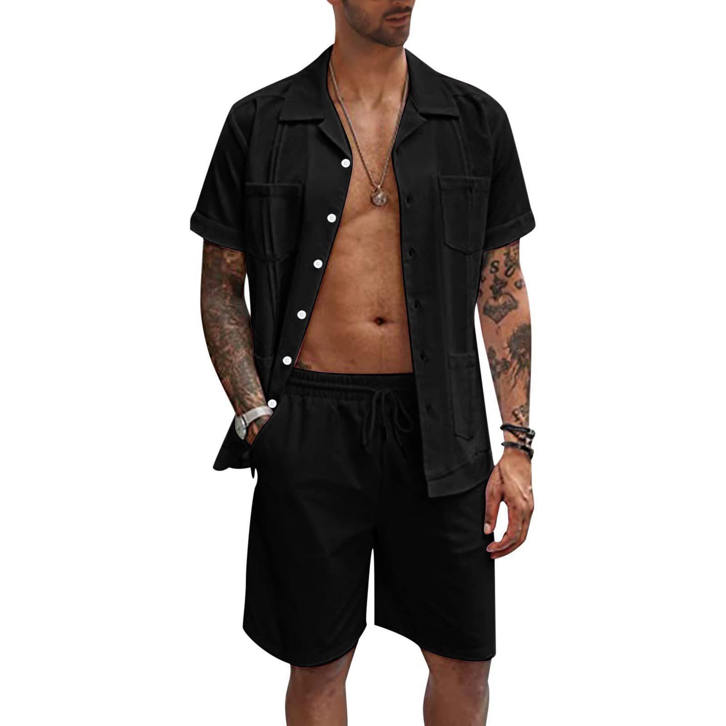 Summer Sports Short Sleeve Shorts Set