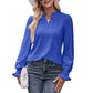 Solid Color T-shirt Hole V-neck