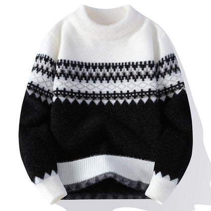 Jacquard Pullover Knitted Sweater