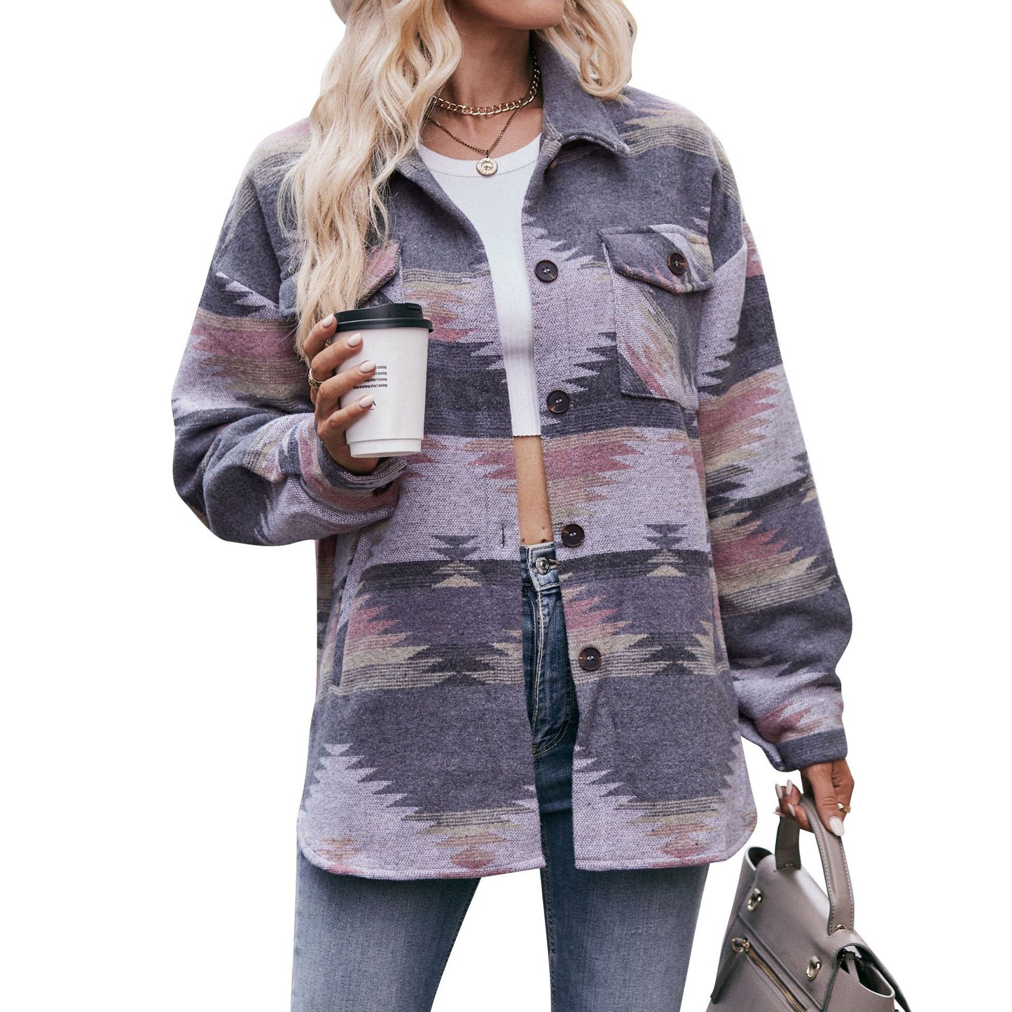 Geometric Print Jacket