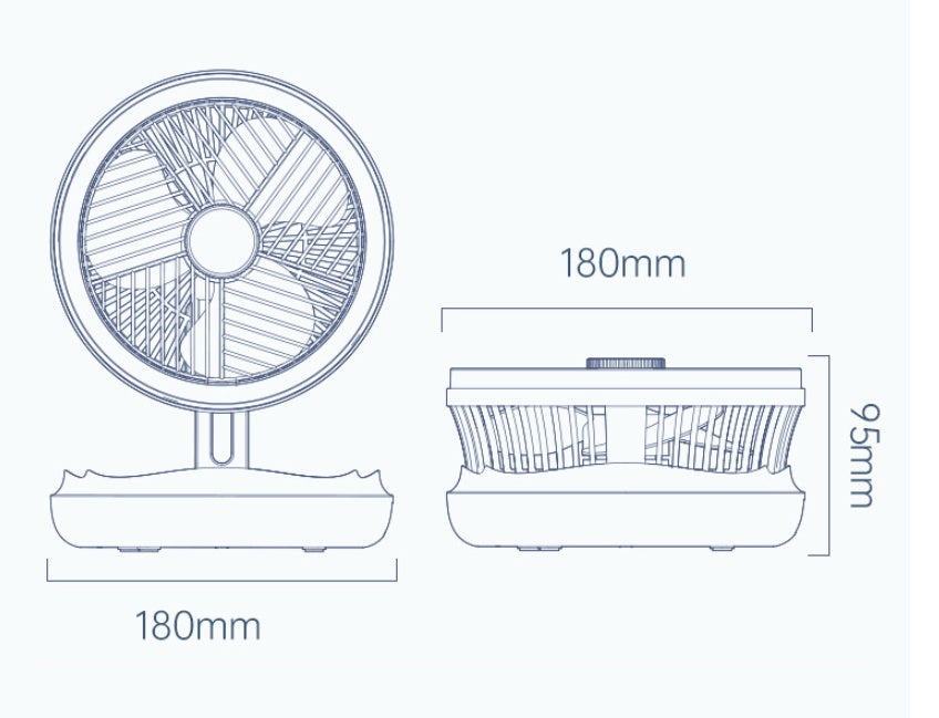 USB充電折りたたみ式卓上扇風機