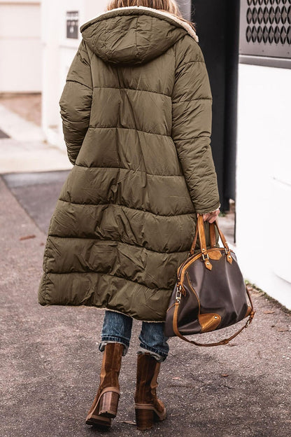 Solid Color Hooded Jacket