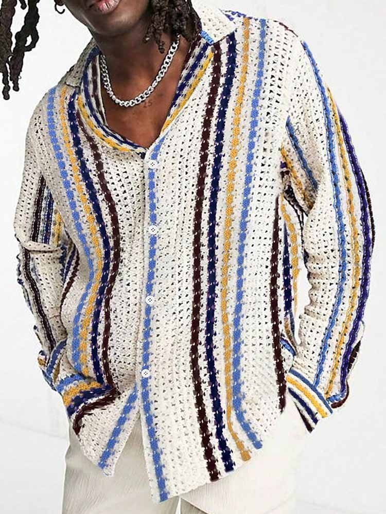 Striped Multi-color Casual Cardigan Sweater