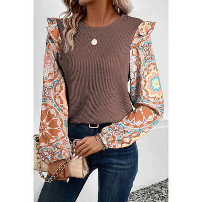 Floral Chiffon Sweater