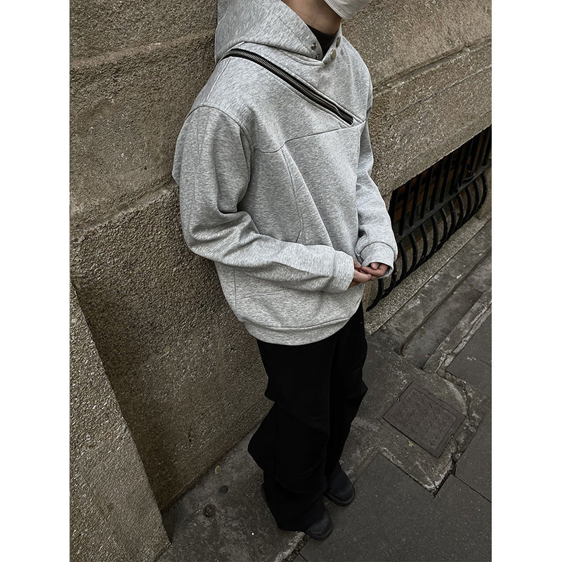 Double Zipper Hooded Sweater