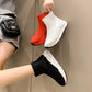 Women's New Thick Bottom Round Head Flying Socks Boots