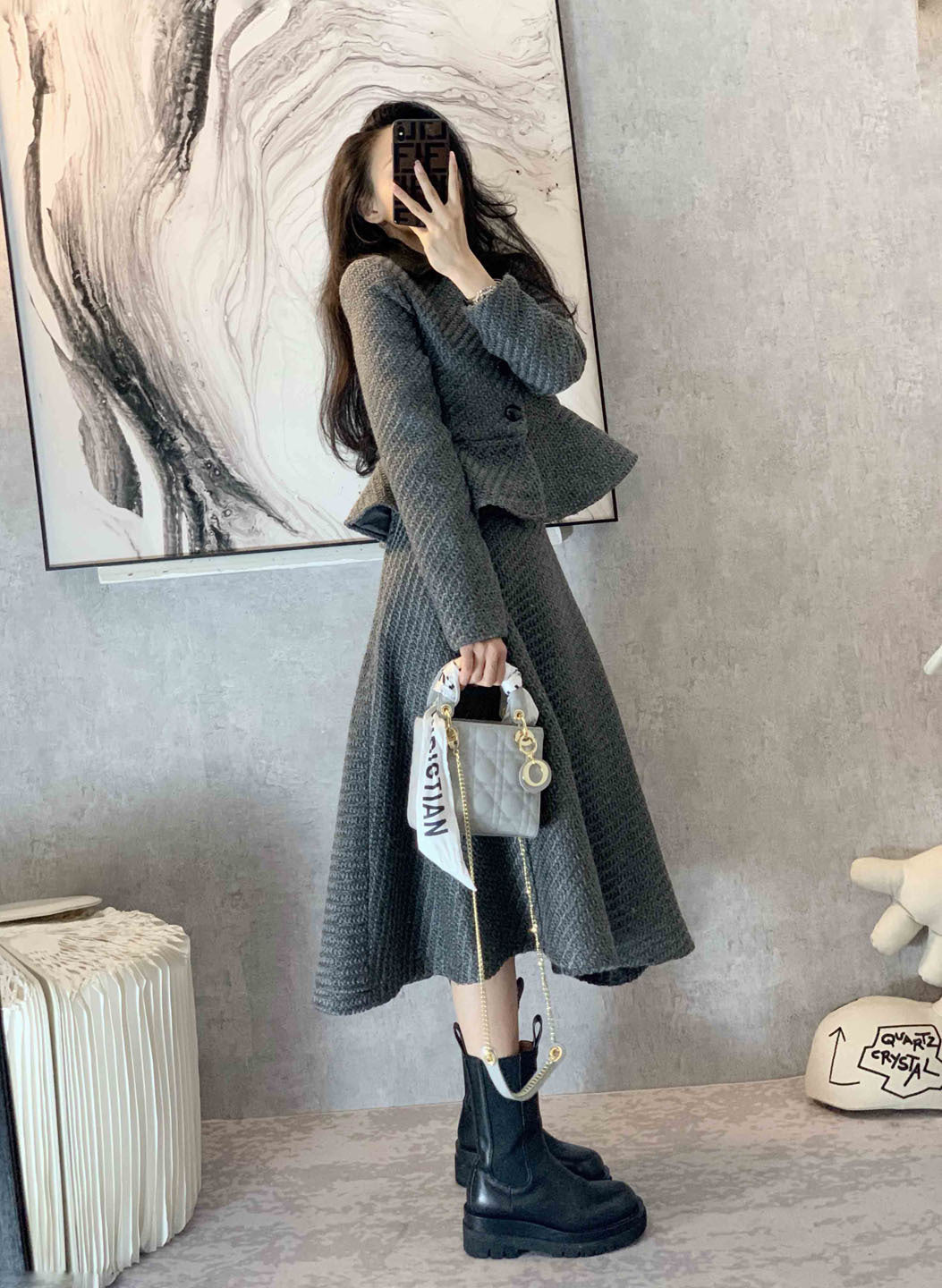 Woolen Small Fragrance Suit Dress