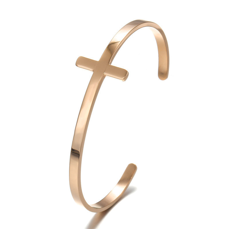 C- Shaped Cross Bracelet