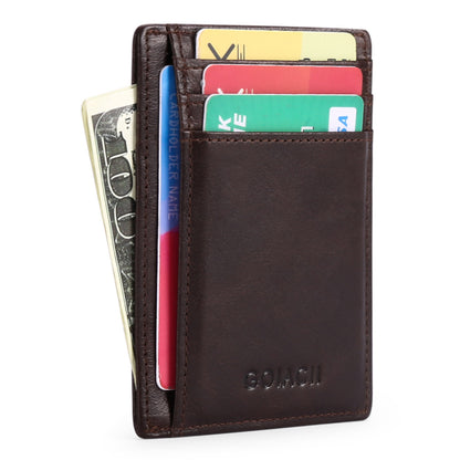 Ultra-thin Genuine Leather RFID Card Holder