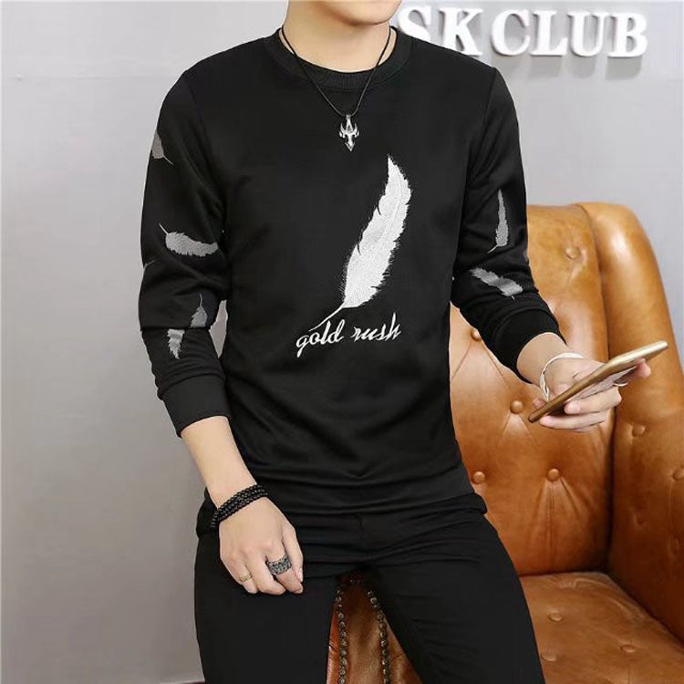 Feather printed long sleeves t-shirt