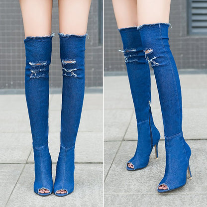 Stovepipe stretch boots