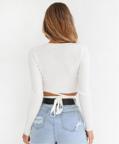 V Strap Long Sleeve Top