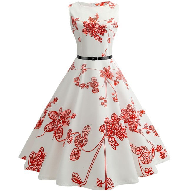 Vintage Hepburn style waist dress