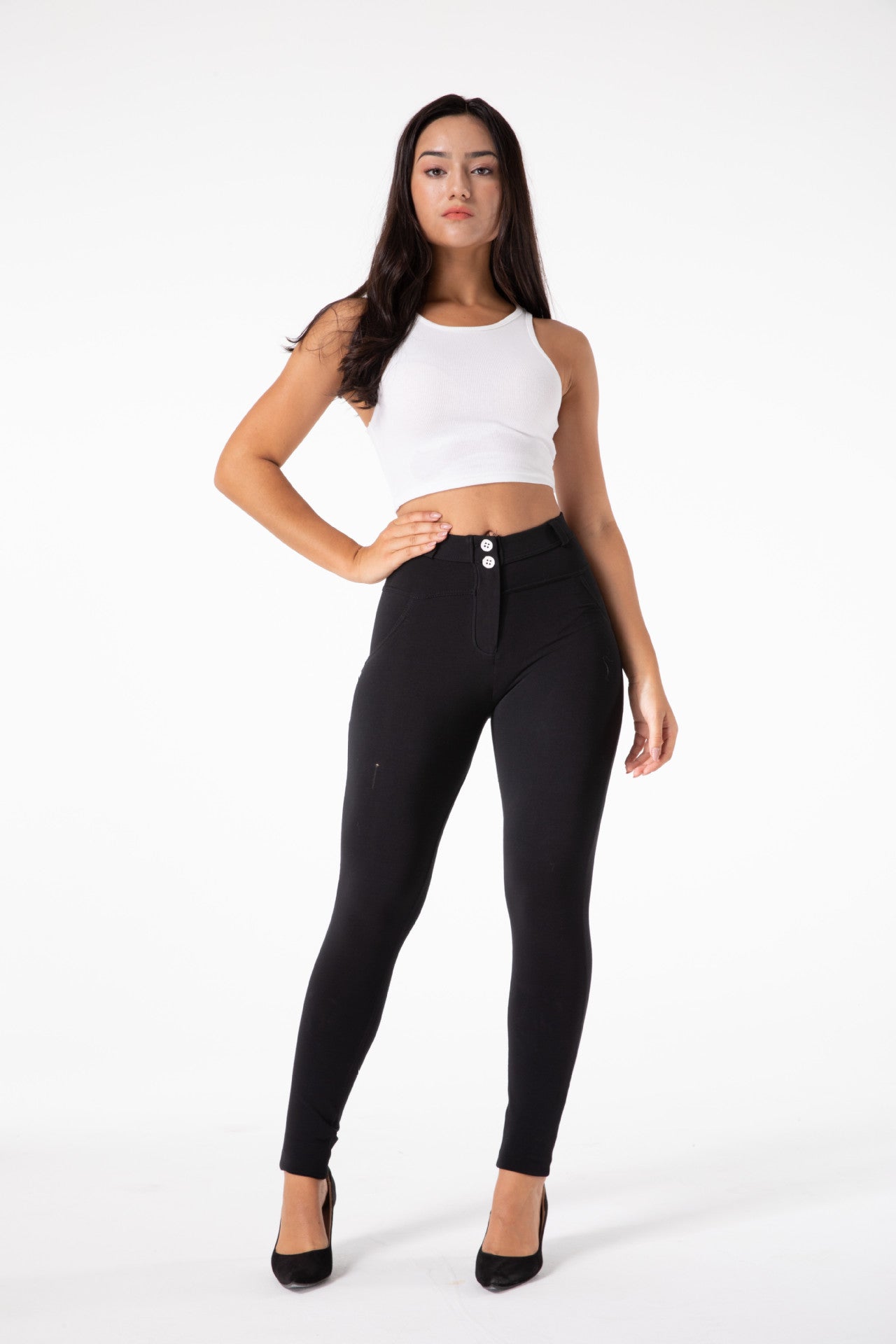 Mid Rise Tight Fitting Pants