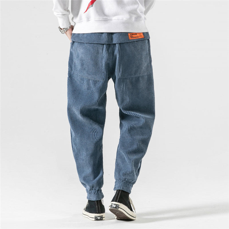 Corduroy Drawstring Elastic Pants