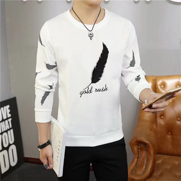 Feather printed long sleeves t-shirt