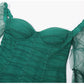 Puff sleeve mesh gauze dress