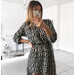 snake print shirt dress