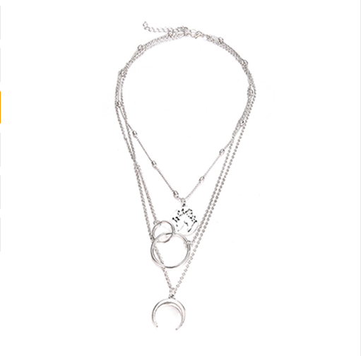 Multilayer Moon Map Necklace