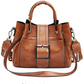 Double Leather Bucket Bag Handbag