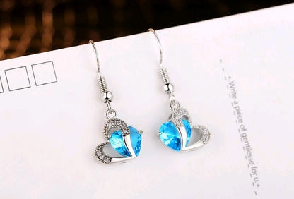 Heart Necklace Earrings Set