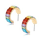 Multicolor C-shaped earrings