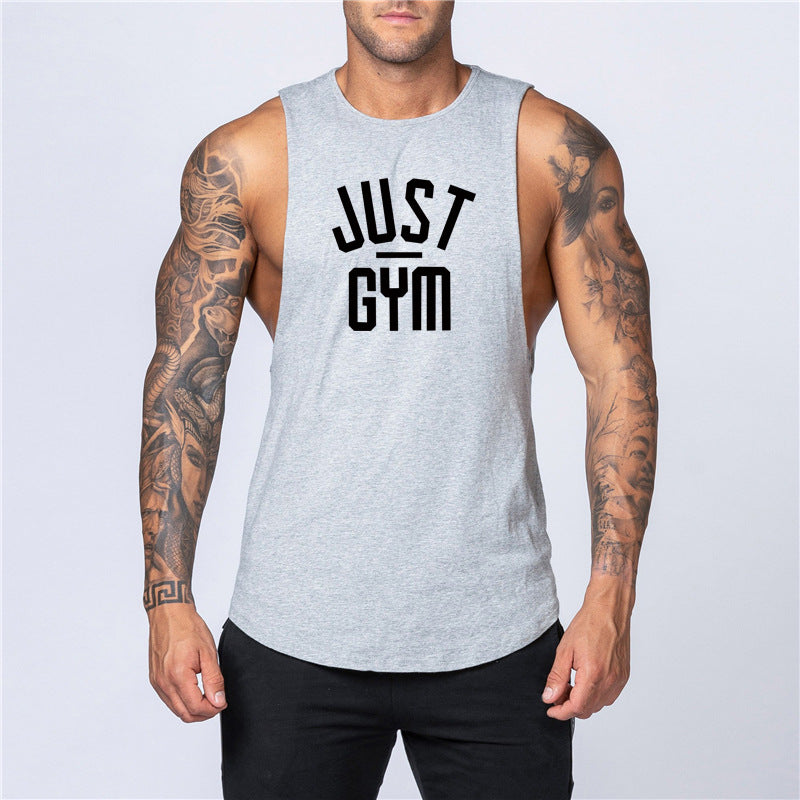 Plain bodybuilding sleeveless vest men