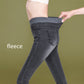 High Waist Elastic Fleece Jeans