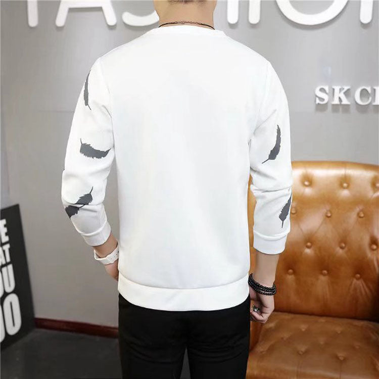 Feather printed long sleeves t-shirt