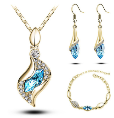 Crystal three-piece necklace set