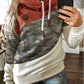 Patchwork hooded fleece loose sweatshirt