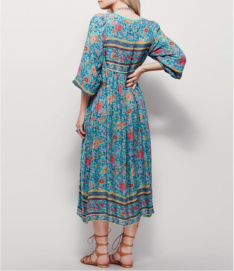 Bohemian print big dress