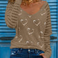 Printed V-Neck Long T-Shirt