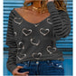 Printed V-Neck Long T-Shirt