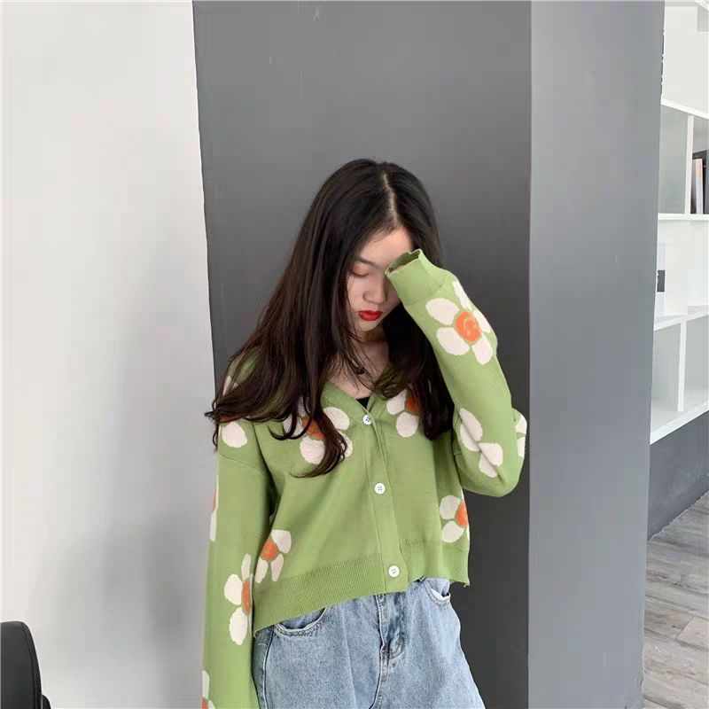 Small Flower Knitted Sweater