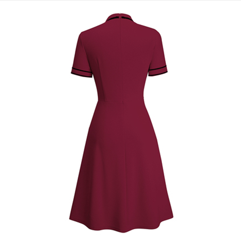 Contrast Stitching Short-sleeved Dress