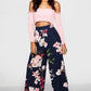 High-Waisted Loose Printed Wide-Leg Trousers
