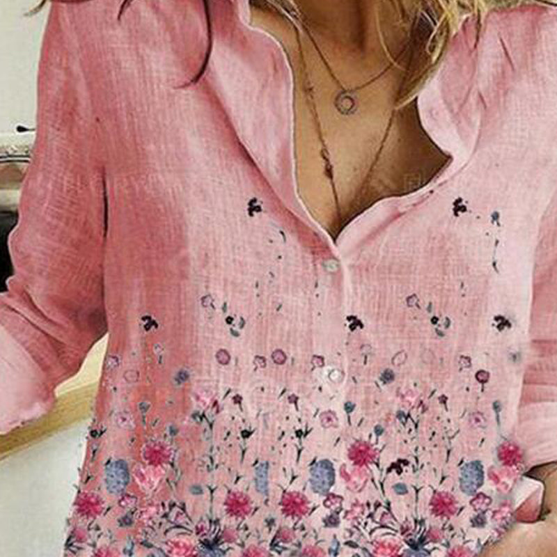 Printed Button Plus Size Shirt