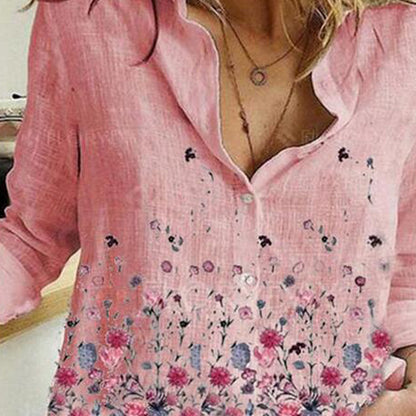 Printed Button Plus Size Shirt