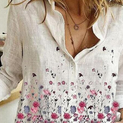 Printed Button Plus Size Shirt