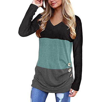 V-Neck Long-Sleeved Top