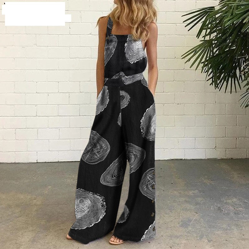 Wide-leg Side Buckle Jumpsuit