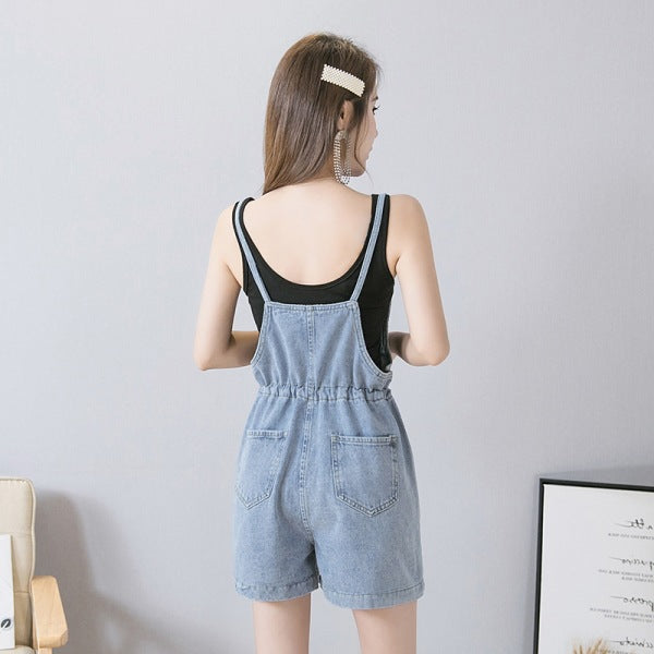 High Waist Wide Leg Suspenders shorts