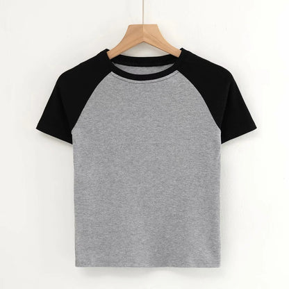 Contrast Stitching Short-sleeved T-shirt